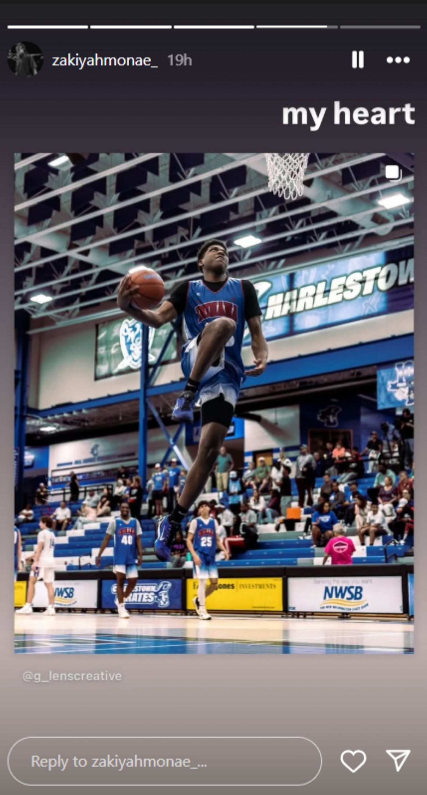LSU commit ZaKiyah Johnson drops 2-word reaction to candid snaps from KY vs INDY Jr. All-Star game (Image via Instagram @zakiyahmonae_)